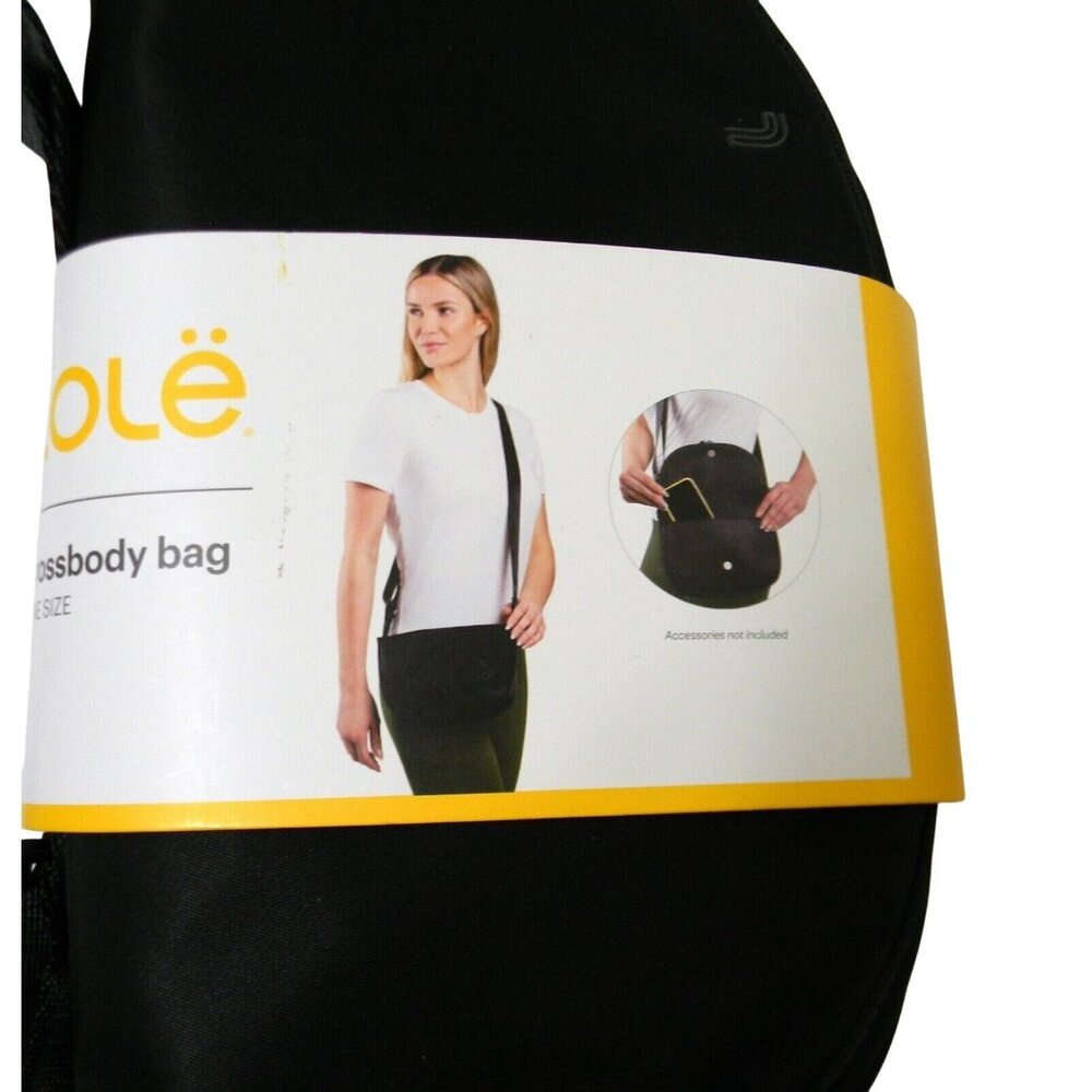 Lolë Black Lole Adjustable Crossbody Shoulder Bag Magnet Zip Lightweight Purse